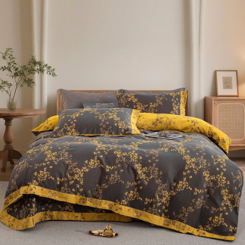 Country Leaf Cotton Gauze Bedding Set(4PCS) - image 28