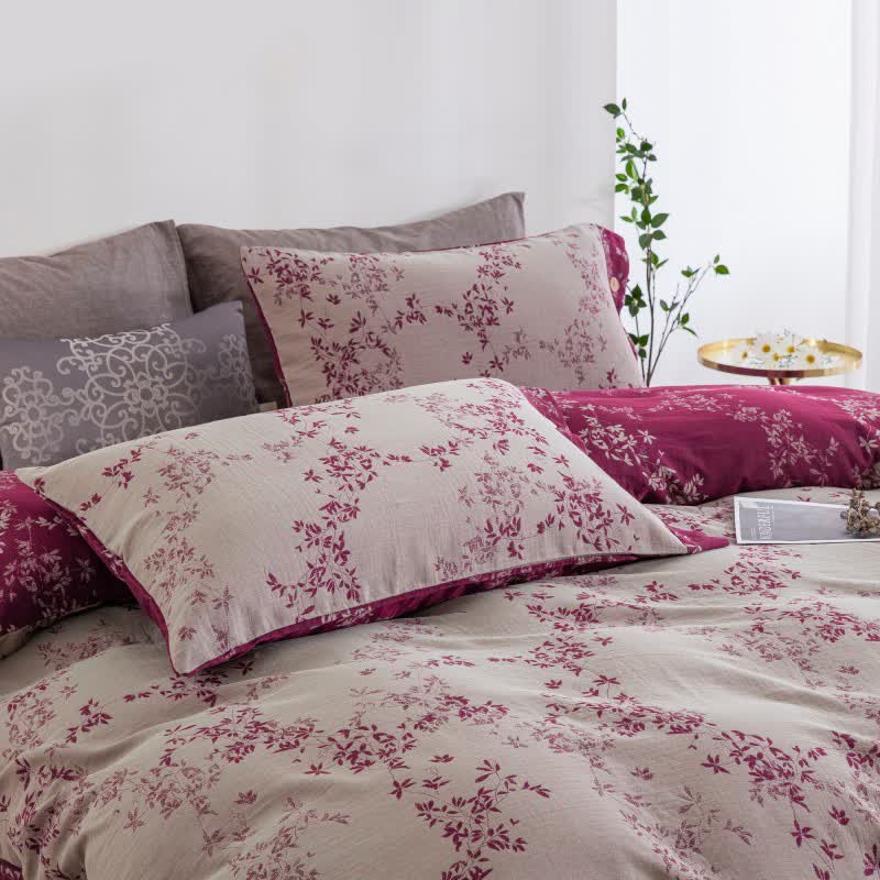 Country Leaf Cotton Gauze Bedding Set(4PCS) - image 22