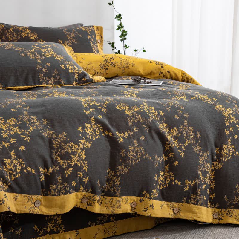 Country Leaf Cotton Gauze Bedding Set(4PCS) - image 16