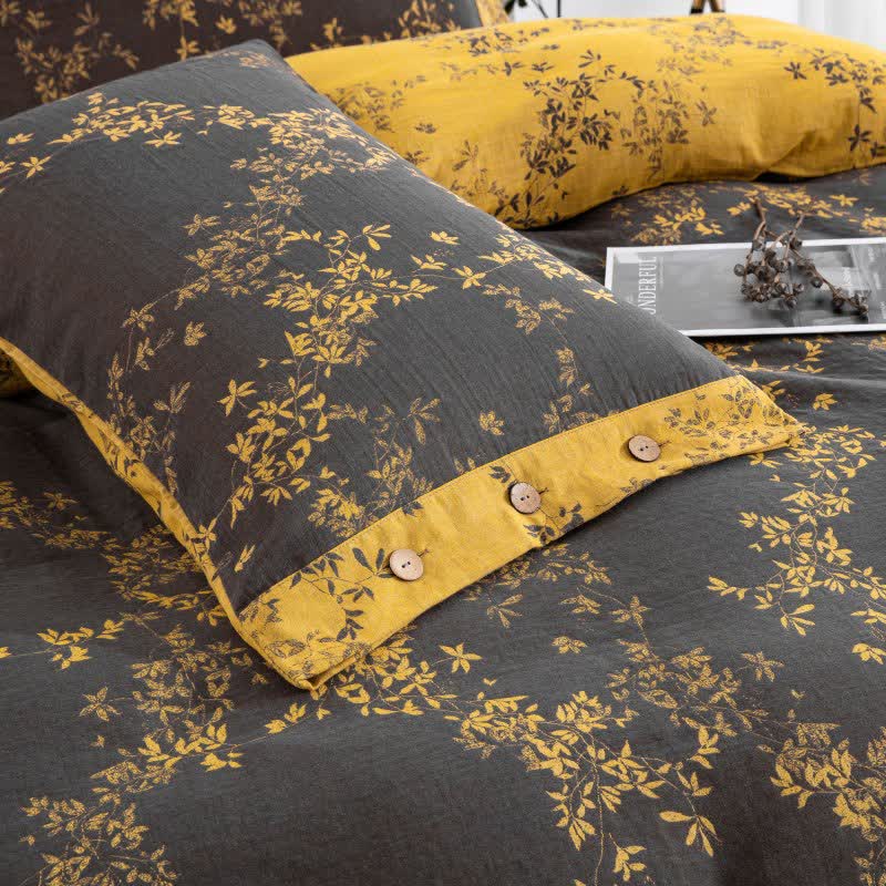 Country Leaf Cotton Gauze Bedding Set(4PCS) - image 31