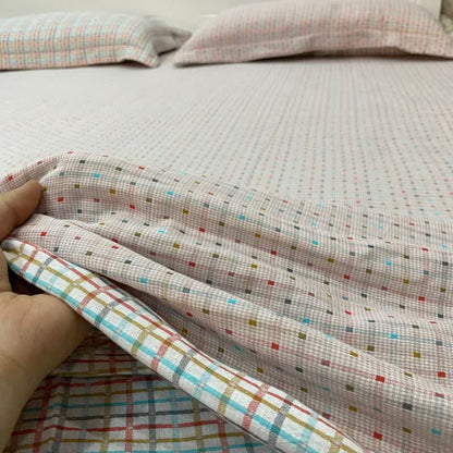 Colorful Gingham Cotton Reversible Sheet Bedspread - image 1