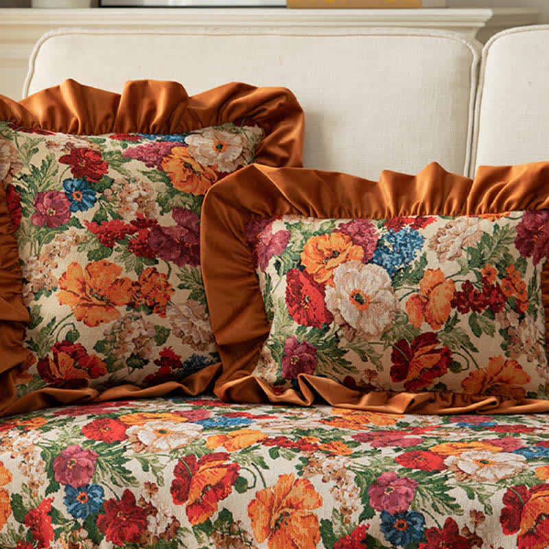 Country Style Floral Ruffled Throw Pillow - image 4