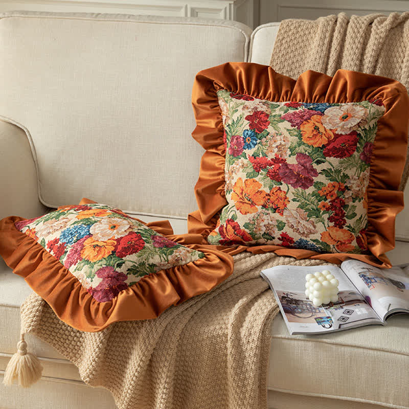 Country Style Floral Ruffled Throw Pillow - image 2