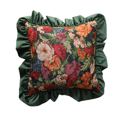 Country Style Floral Ruffled Throw Pillow - Green - Pillowcase - 19" x 19" - image 19