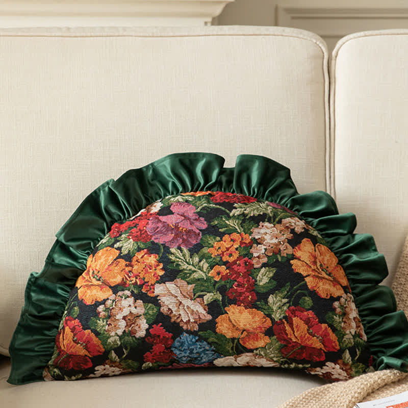 Country Style Floral Ruffled Throw Pillow - Green - Pillow - 25" x 15" - image 18