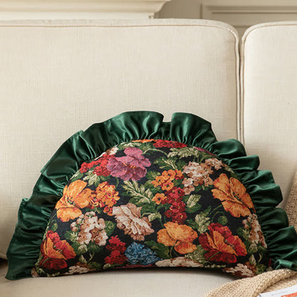 Country Style Floral Ruffled Throw Pillow - Green - Pillow - 25" x 15" - image 18