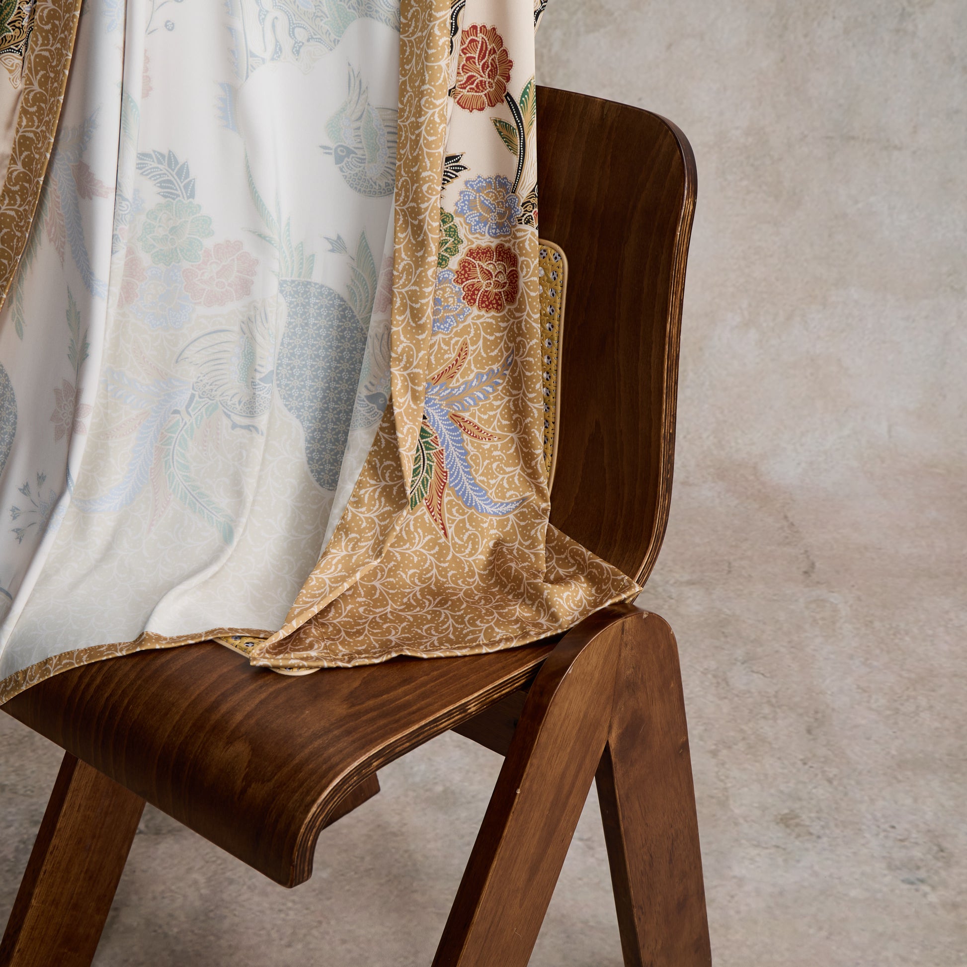 Oriental Floral Bird Kimono Style Bathrobe - image 8