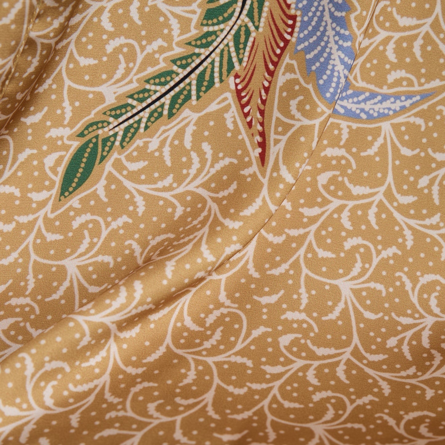 Oriental Floral Bird Kimono Style Bathrobe - image 9