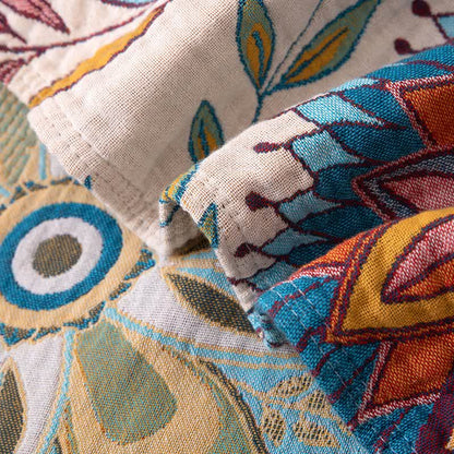 Exotic Pattern Leaf Cotton Gauze Blanket - image 3