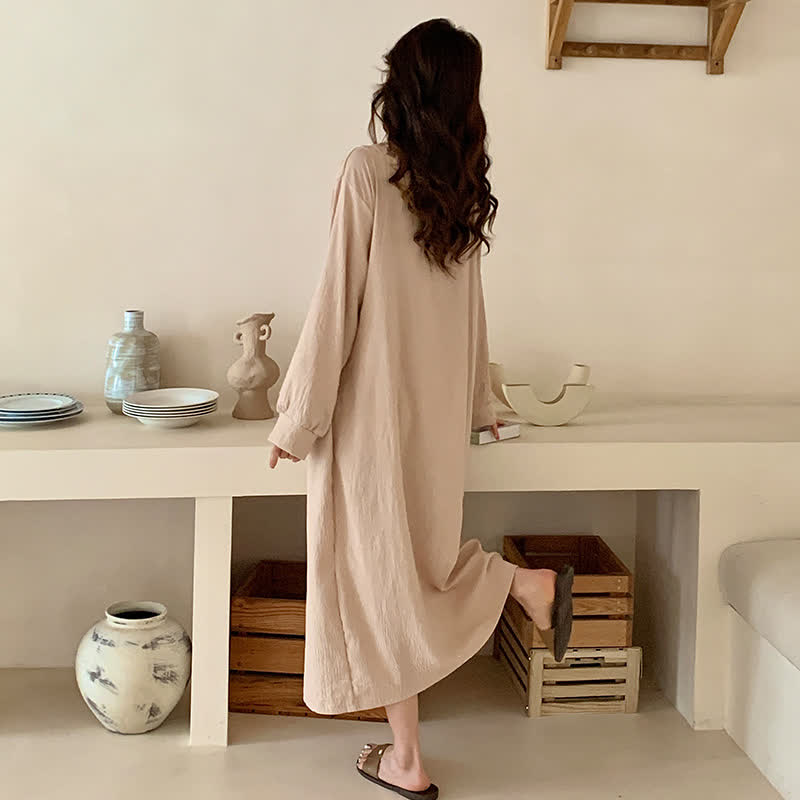 Relaxed Kimono Style Long SLeeve Nightgown - image 3