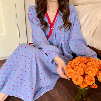 Pomegranate Print Kimono Style Nightgown - image 0