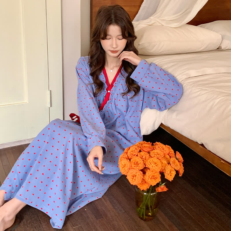 Pomegranate Print Kimono Style Nightgown - image 3