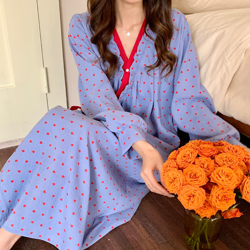Pomegranate Print Kimono Style Nightgown - image 0