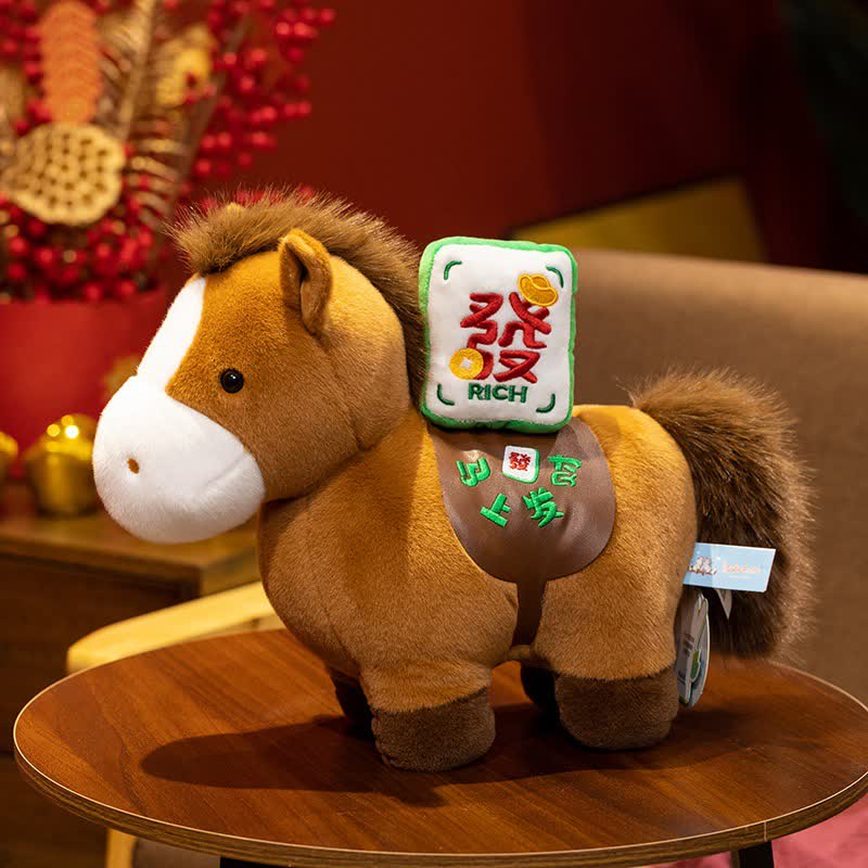 Chinese Zodiac Horse Plush Toy - Brown - 6"H - image 4
