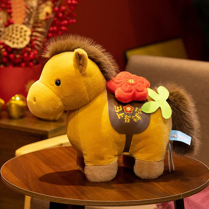 Chinese Zodiac Horse Plush Toy - Dark Yellow - 8"H - image 2