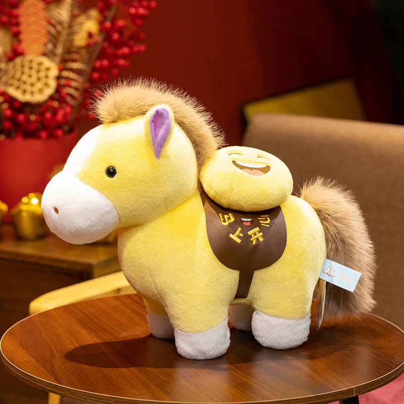 Chinese Zodiac Horse Plush Toy - Yellow - 12"H - image 1