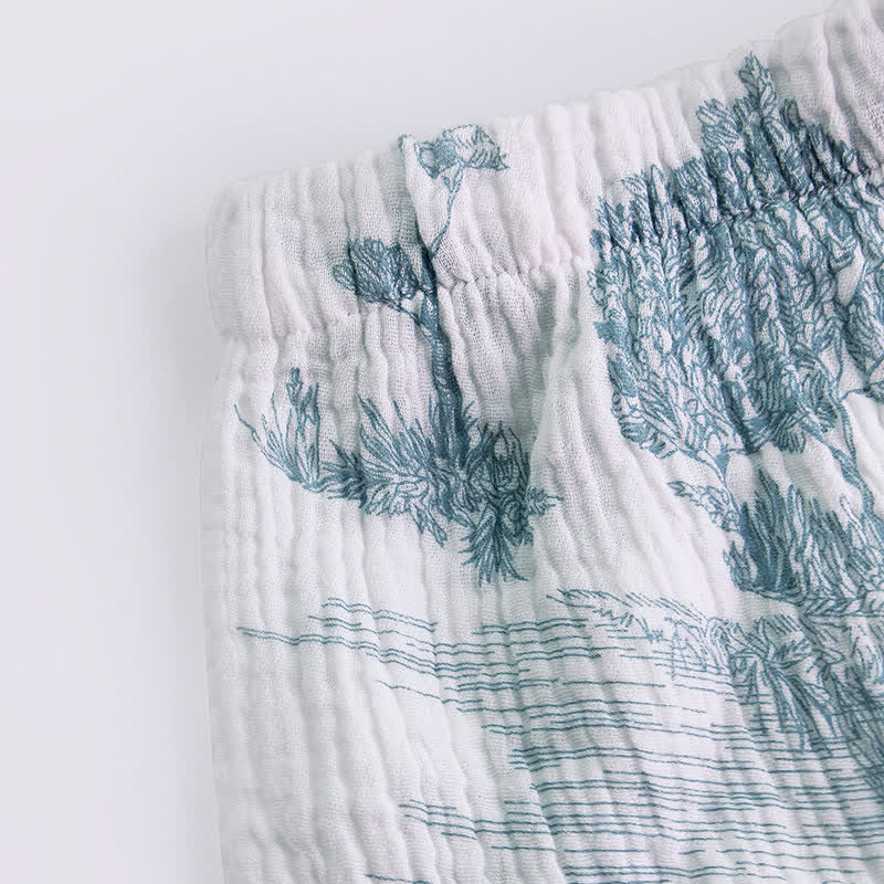 Ruffled Neck Landscape Loungewear Set - image 3