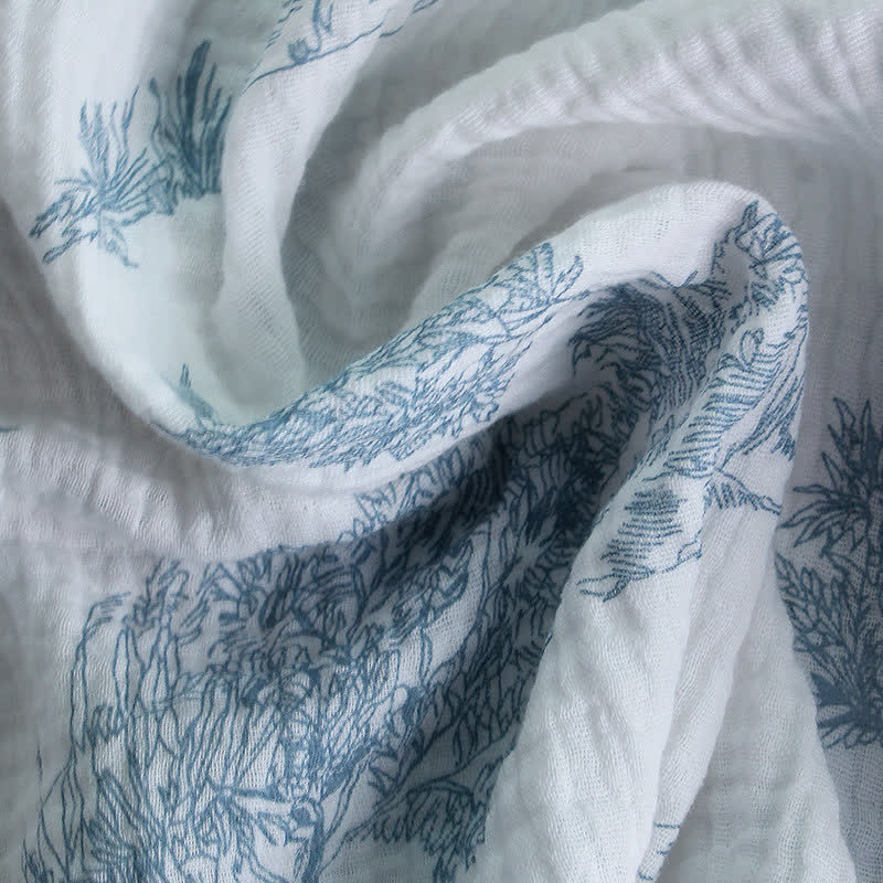 Ruffled Neck Landscape Loungewear Set - image 4