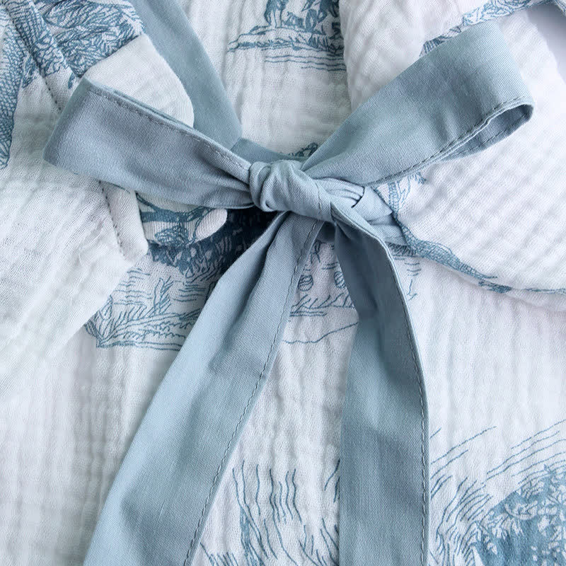 Ruffled Neck Landscape Loungewear Set - image 2