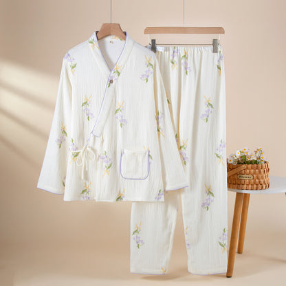 Lily of the Valley Cotton Loungewear Set - Beige - XL - image 0