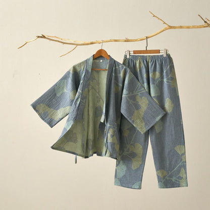 Ginkgo Leaf Organic Cotton Kimono Loungewear - image 10