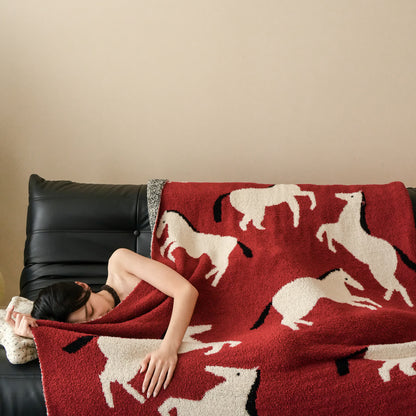 Artistic Equestrian Silhouette Throw Blanket - image 4