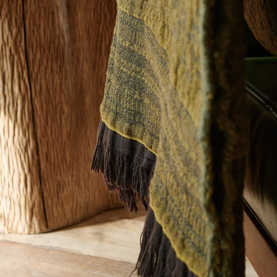 Retro Style Cotton Tassel Blanket - image 6