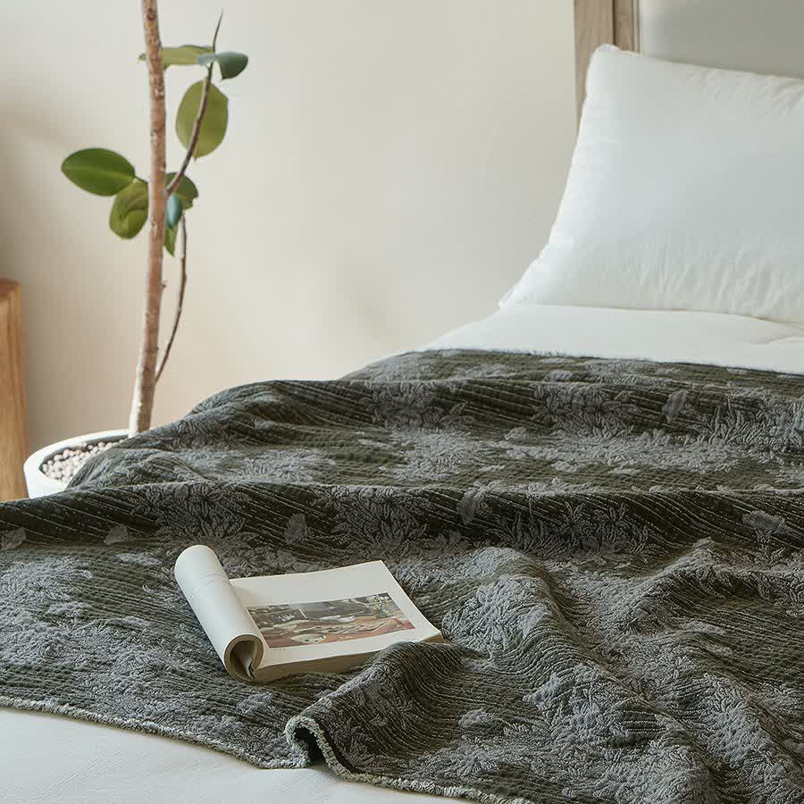 Vintage Floral Pure Cotton Tassel Blanket - image 4