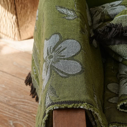 Elegant Floral Pure Cotton Tassel Blanket - image 6