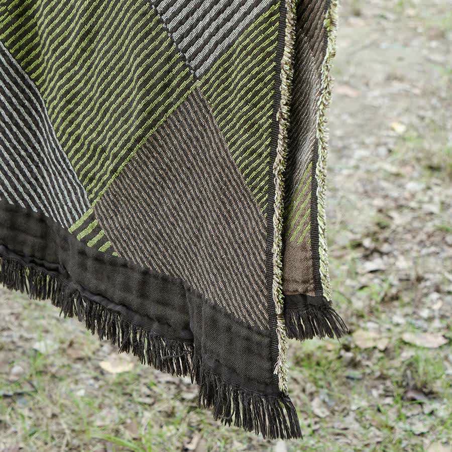 Subtle Striped Cotton Tassel Blanket - image 6