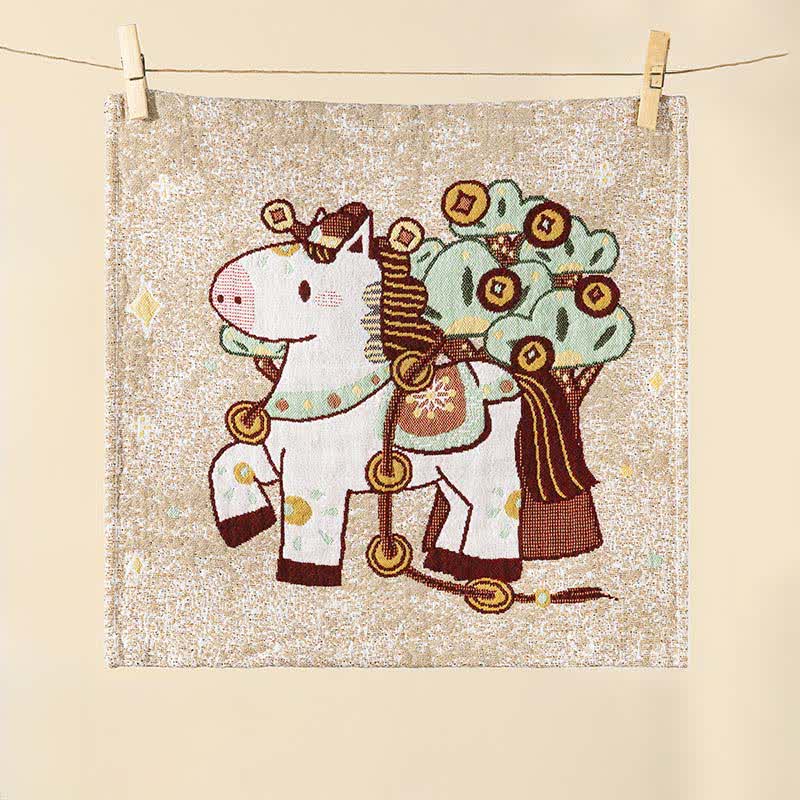 Cartoon Horse Cotton Gauze Square Towel - image 3