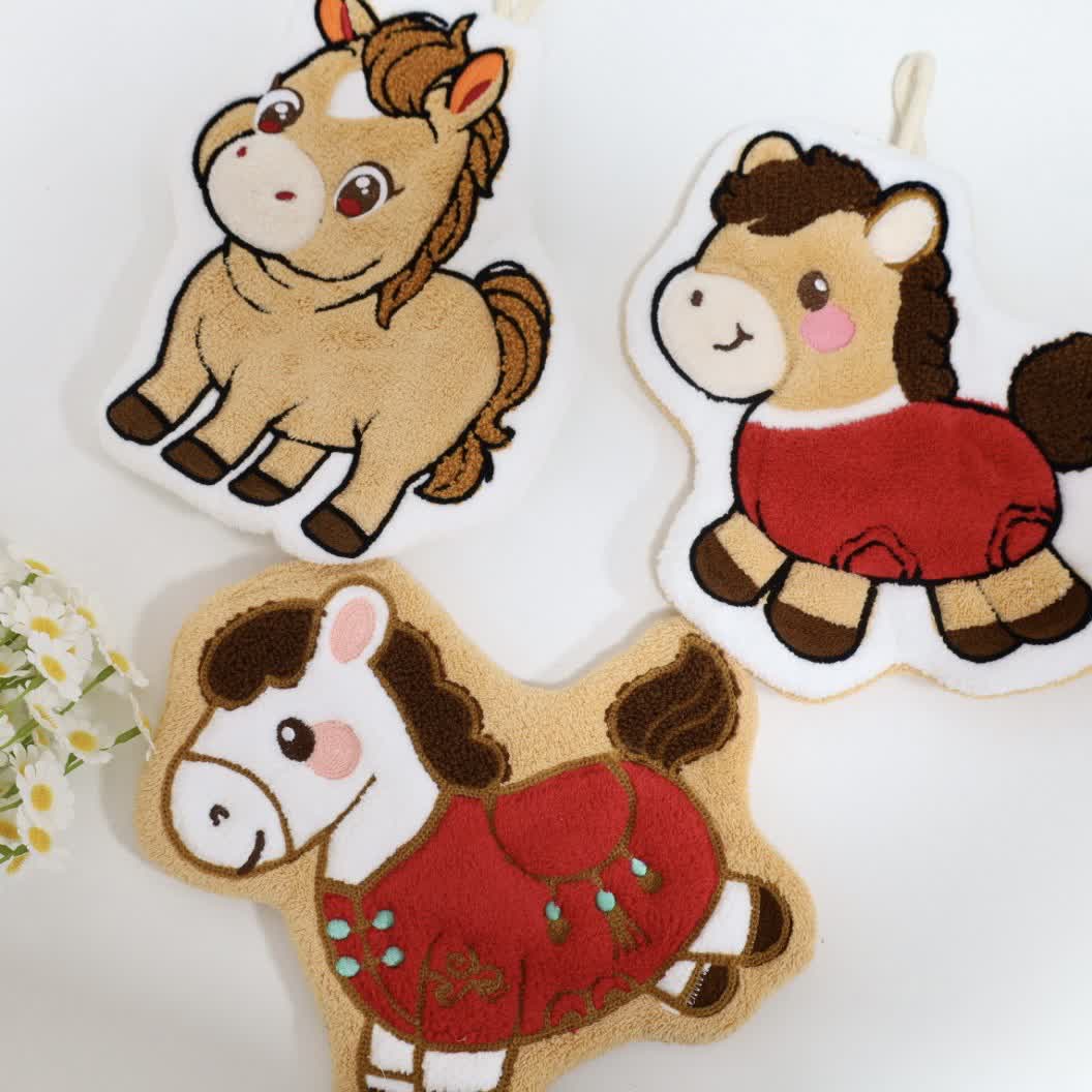 Cartoon Pony Hangable Bathroom Hand Towel - image 1