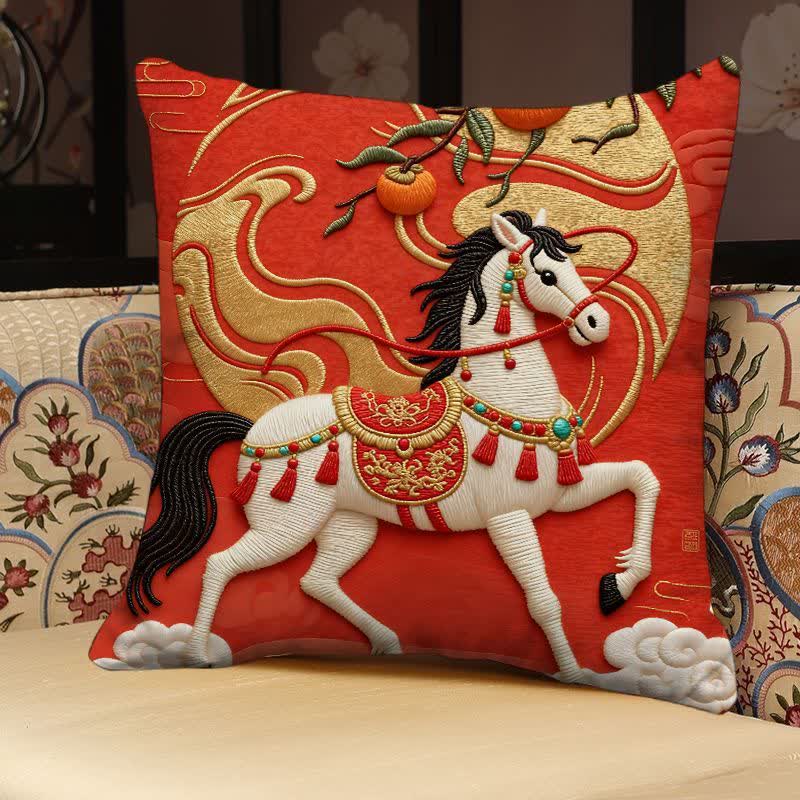 3D Effect Horse Decorative Pillow Cover - image 4