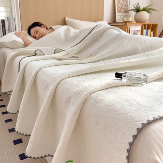 Cotton 3-Layer Gauze Simple Reversible Quilt - Queen - image 0