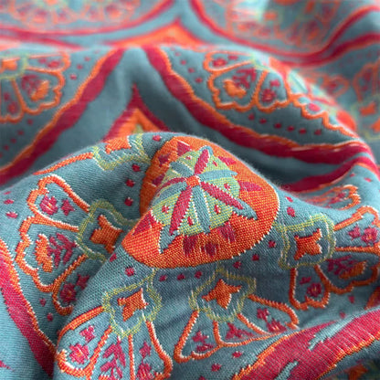 Vintage Bohemian Cotton 3-Layer Gauze Quilt - image 5