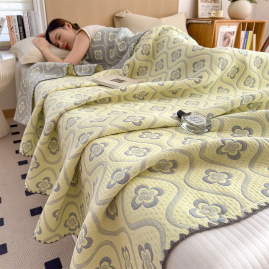 Elegant Floral Cotton 3-Layer Gauze Quilt - Queen - image 0