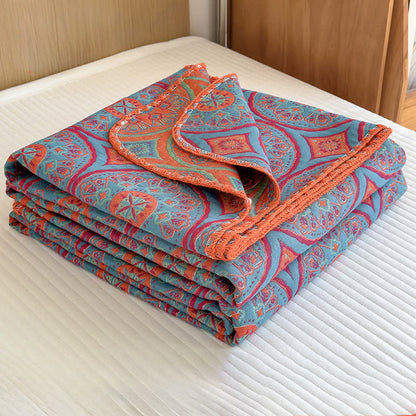 Vintage Bohemian Cotton 3-Layer Gauze Quilt - image 4