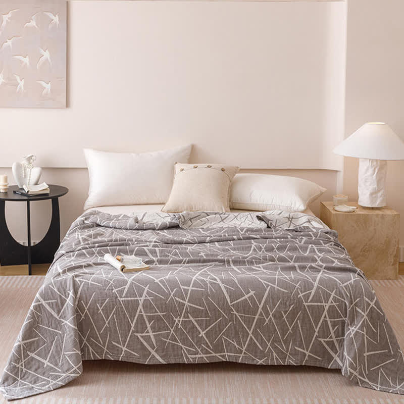 Modern Geometric Jacquard Cotton Gauze Quilt - image 2