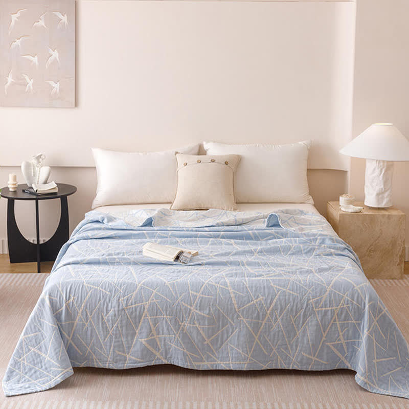 Modern Geometric Jacquard Cotton Gauze Quilt - image 4