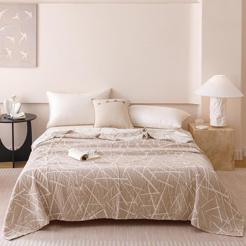 Modern Geometric Jacquard Cotton Gauze Quilt - image 6