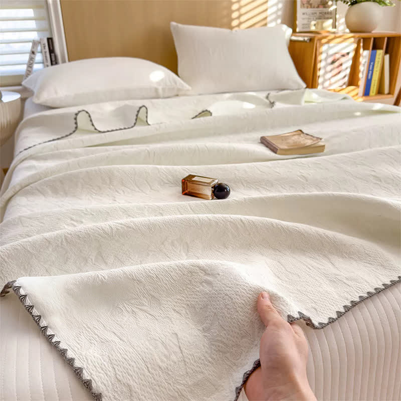 Cotton 3-Layer Gauze Simple Reversible Quilt - image 3