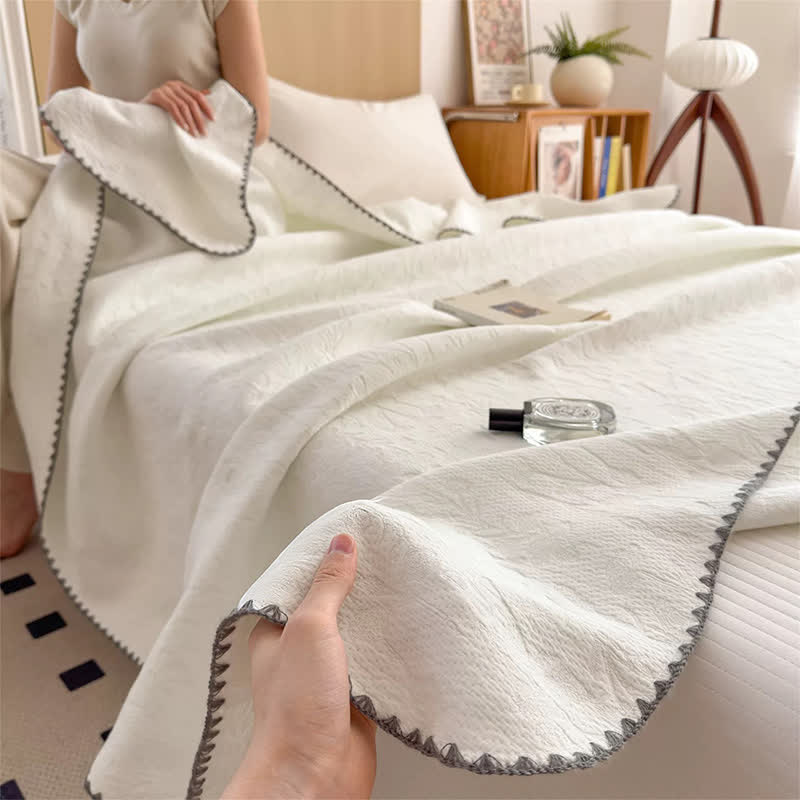 Cotton 3-Layer Gauze Simple Reversible Quilt - image 2