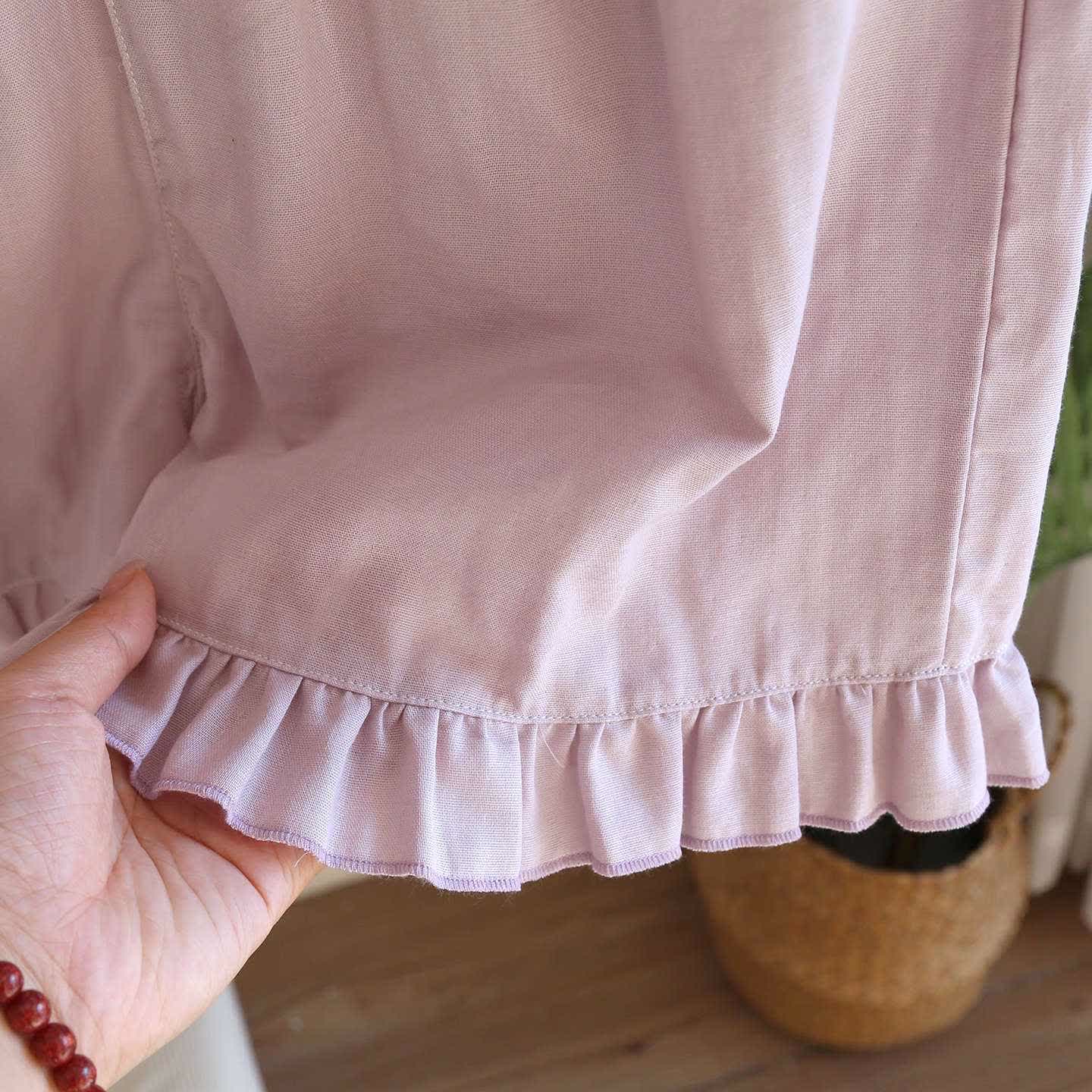 Solid Color Ruffled Tank Pajama Set - image 11