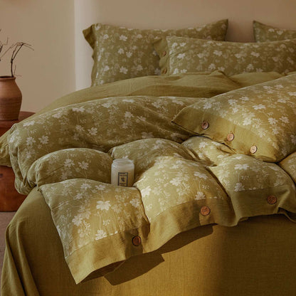 Botanical Floral Cotton Double Gauze Bedding Set(4PCS) - image 3