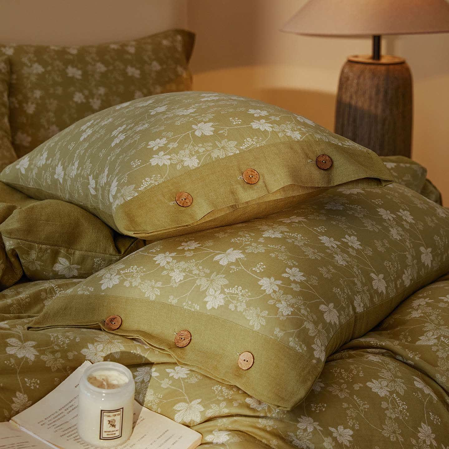 Botanical Floral Cotton Double Gauze Bedding Set(4PCS) - image 4