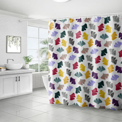 Colorful Ginkgo Leaf Print Shower Curtain - image 3