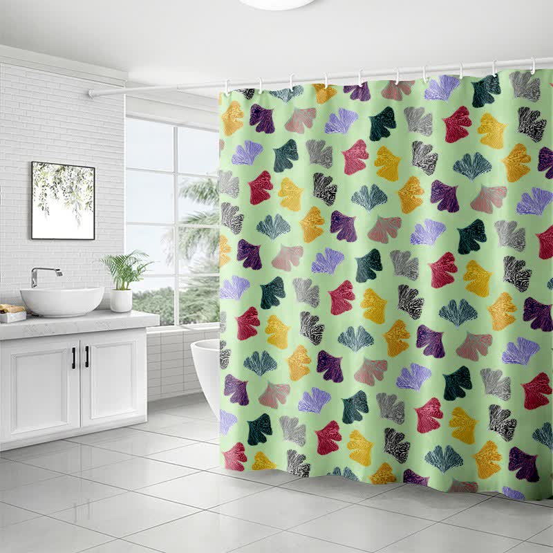 Colorful Ginkgo Leaf Print Shower Curtain - image 5