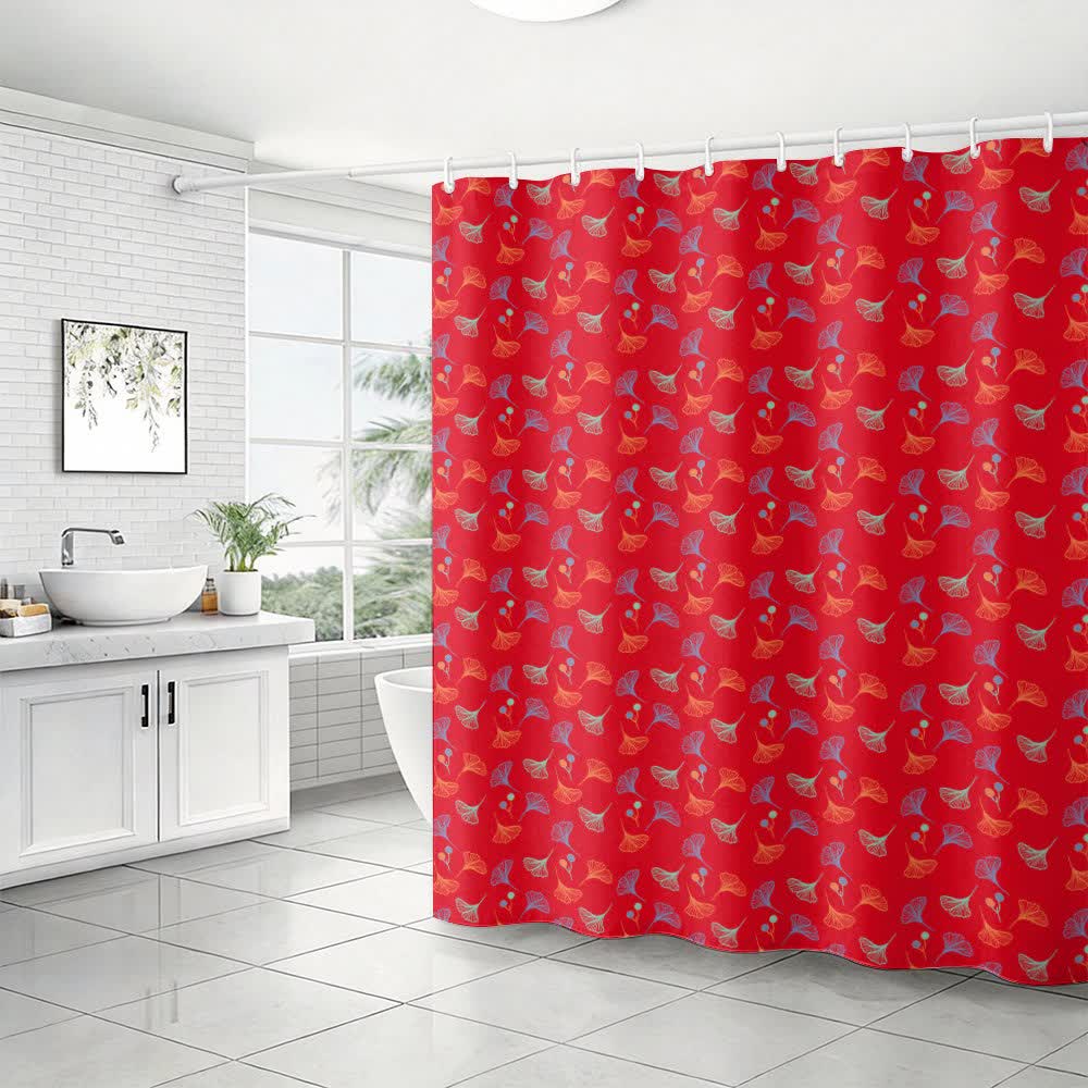 Country Ginkgo Leaf Print Shower Curtain - image 5