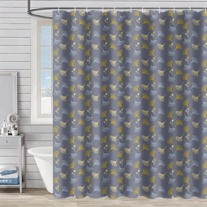 Country Ginkgo Leaf Print Shower Curtain - Gray - 90"W x 71"L - image 6