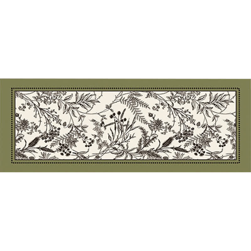 Vintage Elegant Floral Floor Rug - Green - 39" x 79" - image 1